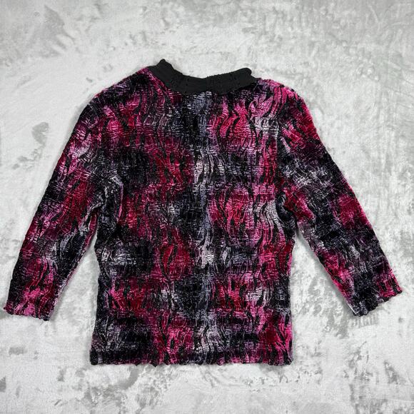 Vintage 80s 90s Alberto Makali Collared Cardigan Womens XL Burnout Buttons Party - Picture 9 of 10